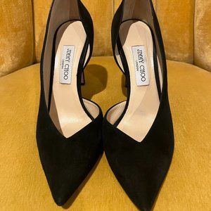 Jimmy Choo 4" Black Suede Pumps